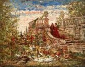 Landscape Banquet by Adolphe Joseph Thomas Monticelli