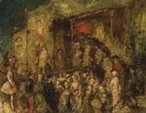 La Fete Foraine, L'homme Fort by Adolphe Joseph Thomas Monticelli
