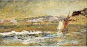 La Mer A Cassis [ ; The Sea At Cassis ; Oil On Panel Signed] by Adolphe Joseph Thomas Monticelli