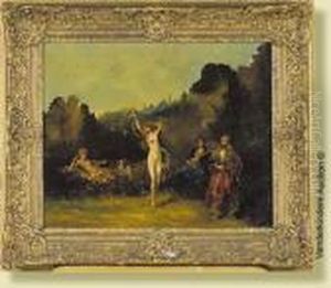 Danse Orientale Dans Les Jardins Du Sultan by Adolphe Joseph Thomas Monticelli