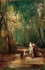 Maschere In Giardino by Adolphe Joseph Thomas Monticelli