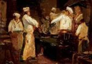 Les Cuisinieres by Adolphe Joseph Thomas Monticelli