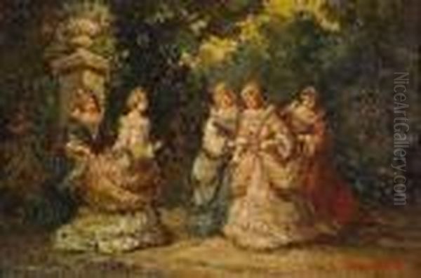 The Presentation, Woodland Landscape With Figures - view 1