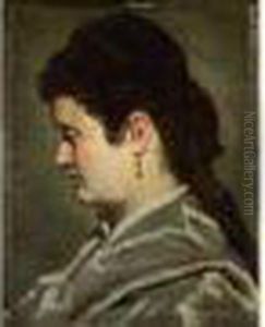 Portrait Presume De Madame Teissier by Adolphe Joseph Thomas Monticelli