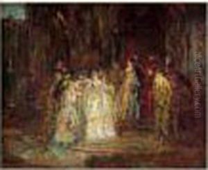 La Reception by Adolphe Joseph Thomas Monticelli