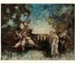  Scene De Parc  by Adolphe Joseph Thomas Monticelli