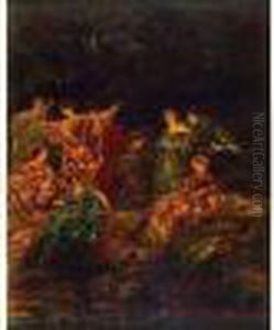 Femmes Dans Un Paysage, Vers 1858-1860 by Adolphe Joseph Thomas Monticelli