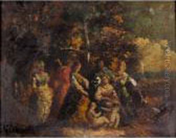 Company In A Wooded Glade - view 1