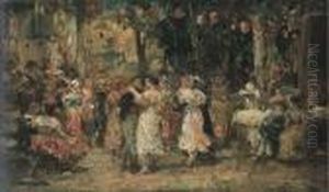 Au Ball by Adolphe Joseph Thomas Monticelli