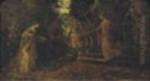 The Peacock by Adolphe Joseph Thomas Monticelli