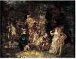 Serenade A La Campagne, Circa 1875 by Adolphe Joseph Thomas Monticelli