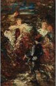 Scene Galante by Adolphe Joseph Thomas Monticelli