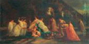 Scene De Parc: L'offrande by Adolphe Joseph Thomas Monticelli