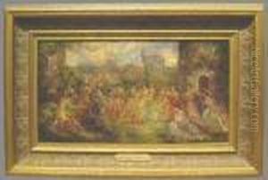 Ladies Of The Court by Adolphe Joseph Thomas Monticelli