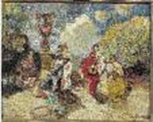 Scene De Parc by Adolphe Joseph Thomas Monticelli