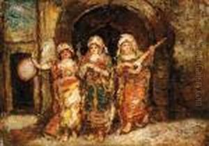 The Three Musicians by Adolphe Joseph Thomas Monticelli