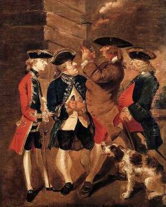 Portrait Of Charles Turner Sir William Lowther Joseph Leeson And Monsieur Huet by Sir Joshua Reynolds