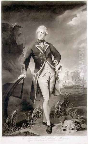 Portrait of Lord Robert Manners 1758-82 Captain of HMS Resolution, engraved by William Dickinson 1746-1823 pub. 1783 - view 1