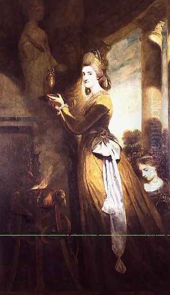 Mrs. Peter Beckford, 1781-2 The wife of a Dorset Gentleman portrayed making a libation to the Greek goddess of health, Hygeia, whose emblem was a snake - view 1