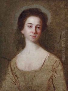 Portrait of a lady, bust-length, with pearl earrings, unfinished by Sir Joshua Reynolds