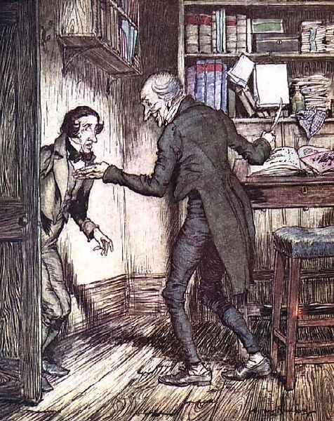 Scrooge and Bob Cratchit, from Dickens A Christmas Carol - view 1