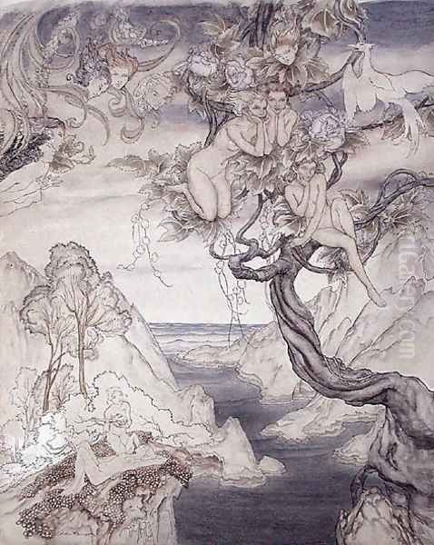 A Fairy Song, drawn for Act II, scene ii, from A Midsummer Nights Dream - view 1