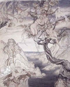 A Fairy Song, drawn for Act II, scene ii, from A Midsummer Nights Dream by Arthur Rackham