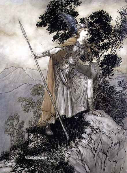 Brunhilde, illustration from The Rhinegold and the Valkyrie by Richard Wagner, 1910 - view 1