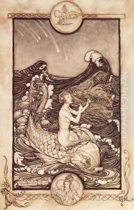 Mermaid and Dolphin from A Midsummer Nights Dream, 1908 by Arthur Rackham