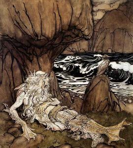 A Crowned Merman by Arthur Rackham