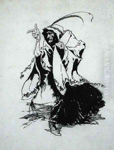 Briar Rose - The Thirteenth Fairy, illustration from Fairy Tales of the Brothers Grimm, translated by Mrs Edgar Lucas, published 1900 by Arthur Rackham