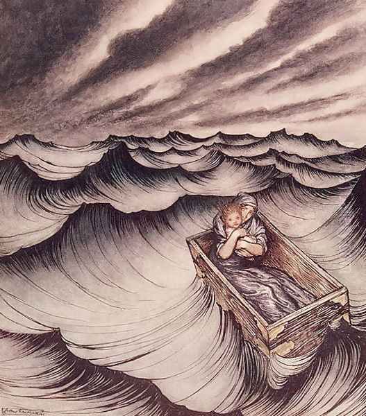Danae and her son Perseus put in a chest and cast into the sea, 1914 - view 1