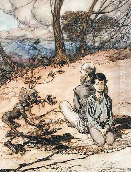 Illustration from The King of the Golden Mountain in 'The Fairy Tales of the Brothers Grimm, Freemantle, 1900 - view 1