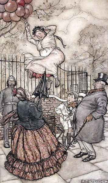 Balloons, illustration from Peter Pan in Kensington Gardens, by J.M Barrie, published 1906 - view 1