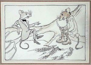 The Town Mouse and the Country Mouse, illustration from Aesops Fables, published 1912 by Arthur Rackham