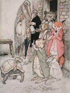 The Hare and the Tortoise, illustration from Aesops Fables, published by Heinemann, 1912 by Arthur Rackham