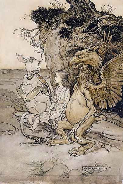 Alice and the Mock Turtle, illustration from Alices Adventures in Wonderland, 1907 - view 1