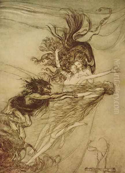 The Rhinemaidens teasing Alberich from The Rhinegold and The Valkyrie by Richard Wagner, 1910 - view 1