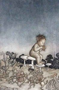 Peter Pan is the Fairies Orchestra, illustration from Peter Pan in Kensington Gardens, by J.M. Barrie, 1806 by Arthur Rackham