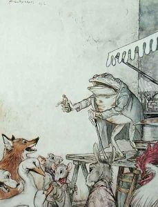The Quack Frog, illustration from Aesops Fables, published by Heinemann, 1912