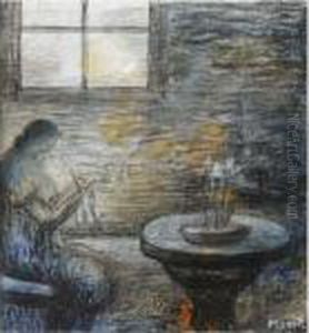 Woman Knitting