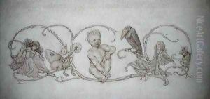 Peter Pan, illustration from Peter Pan in Kensington Gardens, London, published 1906 by Arthur Rackham