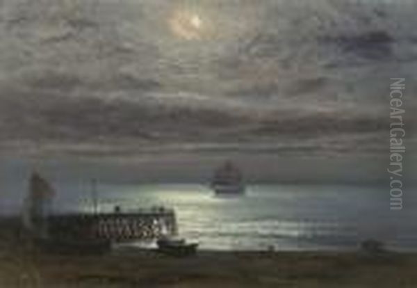 Yarmouth Jetty, Moonlight - view 1
