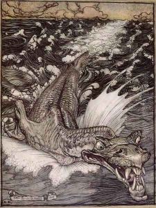The Leviathan, 1908 by Arthur Rackham
