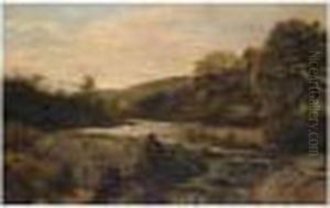 On The Dart, Near Buckfast Abbey, Devon by Henry Moore