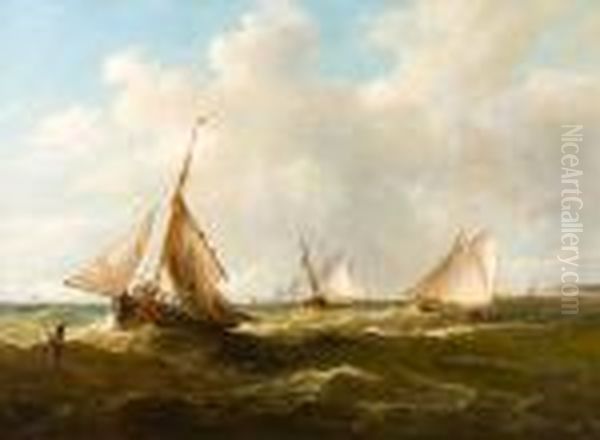Bustling Shipping Scene Off The Coast - view 1