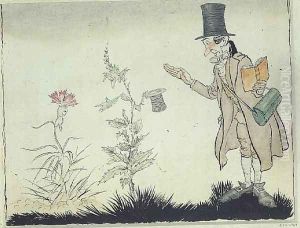 The Professor cant stand that sort of thing, illustration to Adas Little Flowers from Fairy Tales by Hans Christian Andersen, 1932 by Arthur Rackham