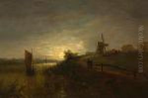 Moonlit River Landscape Moonlit River Landscape