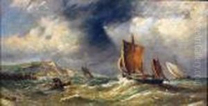 Off The South Coast With Storm Clouds Gathering by John Moore Of Ipswich