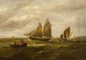 Shipping Off The Coast by John Moore Of Ipswich